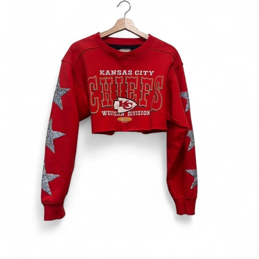 Furst of a Kind Kansas City Chiefs Cropped Crewneck Red Star Patch Size S